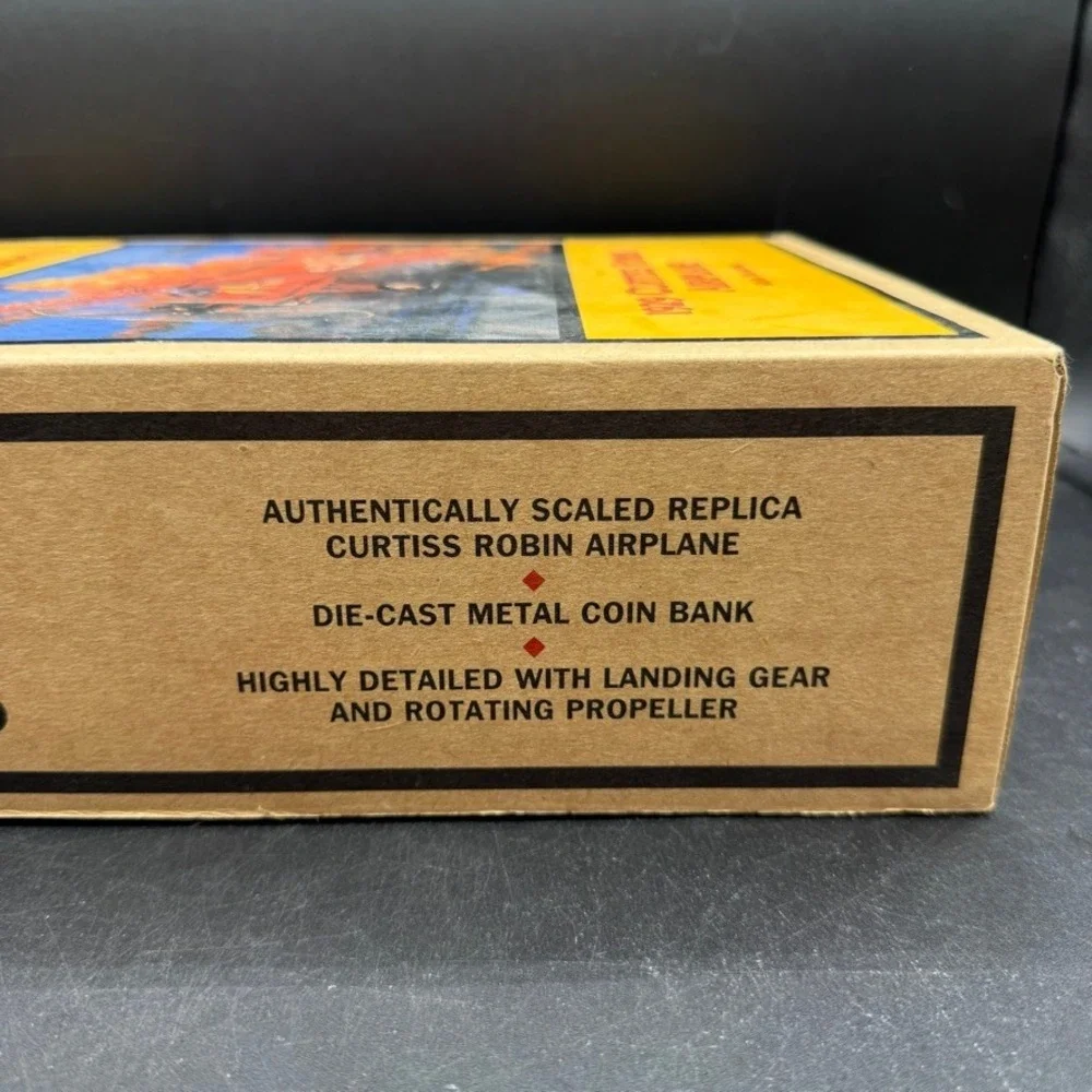 Vintage Wings of Texaco 1929 Curtiss Robin Airplane Bank‎ Diecast Red OS Vintage